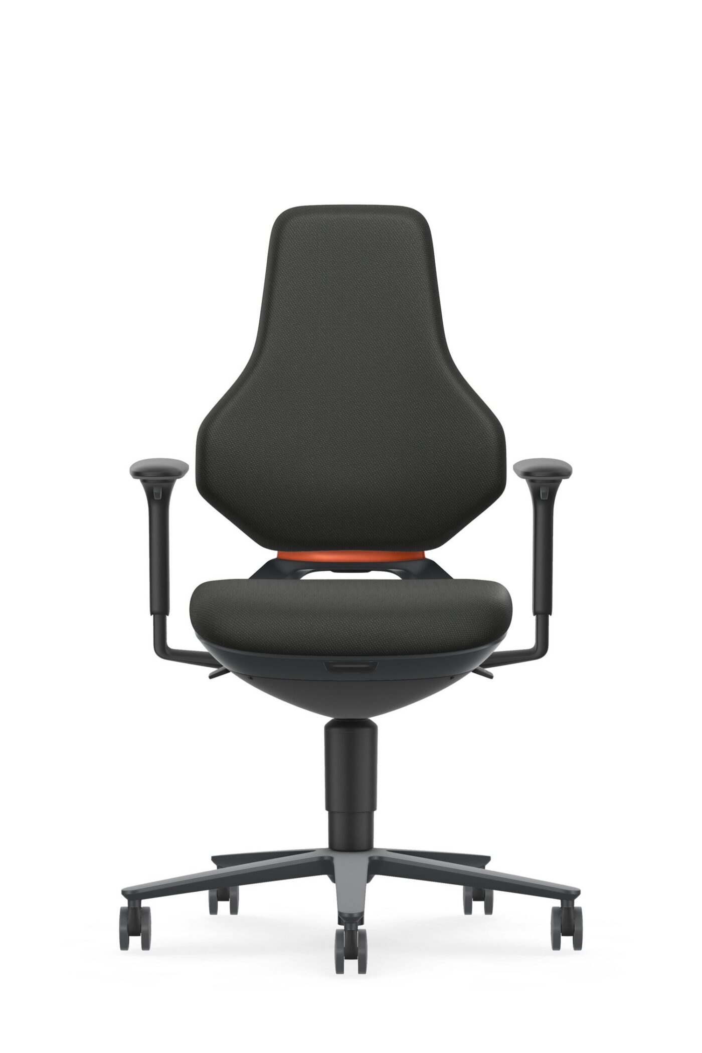 Krzesło ESD Texon z kółkami jezdnymi, wysokość siedziska 450–620 mm, czarna tkanina – 9173E-9801