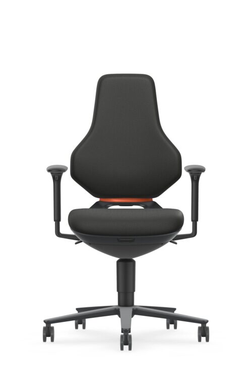 Krzesło ESD Texon z kółkami jezdnymi, wysokość siedziska 450–620 mm, czarna tkanina – 9173E-9801