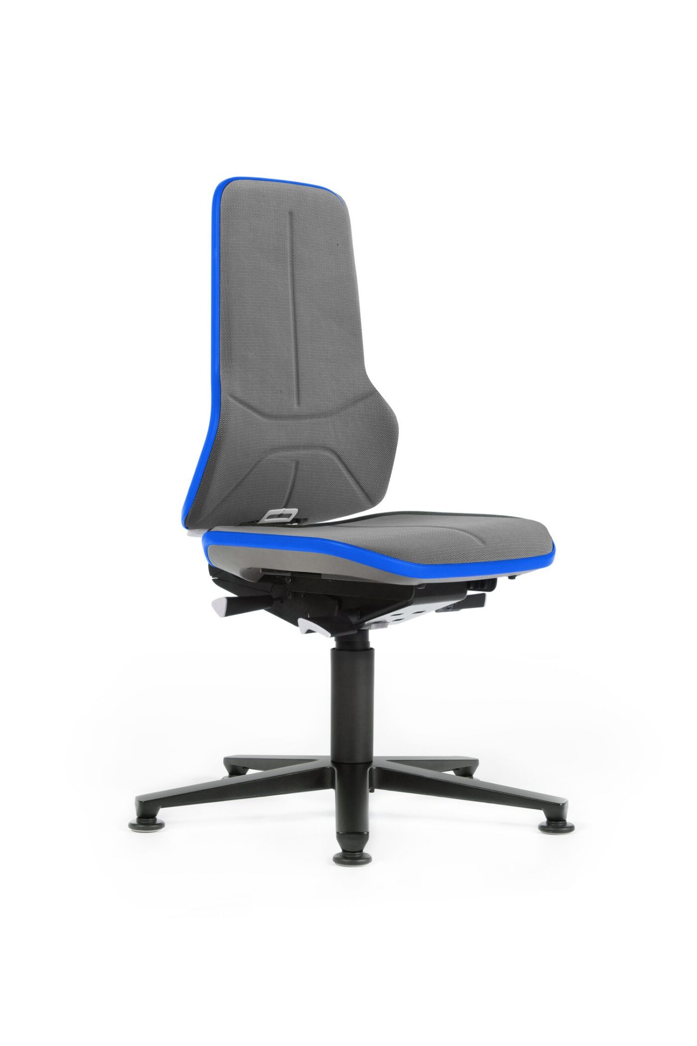 Krzesło Neon ze stopkami, pas Flex w kolorze niebieskim, wysokość siedziska 450–620 mm, bez tapicerki – 9560-9999-3277