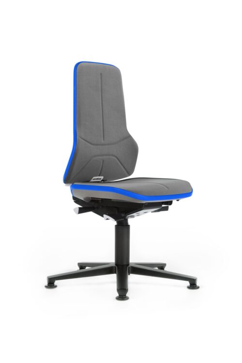 Krzesło Neon ze stopkami, pas Flex w kolorze niebieskim, wysokość siedziska 450–620 mm, bez tapicerki – 9560-9999-3277