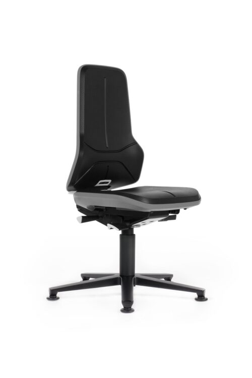 Krzesło Neon ze stopkami, pas Flex w kolorze szarym, wysokość siedziska 450–620 mm, bez tapicerki – 9570-9999-3278